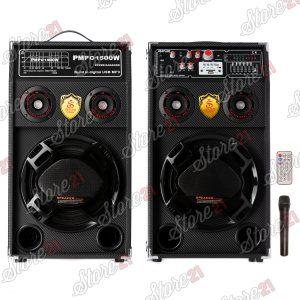 Set boxe ACTIV, cu AMPLIFICATOR, multifunctional (inclusiv KARAOKE) cu bluetooth, USB (mp3), AUX, card SD,+microfon, telecomanda