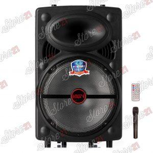 Boxa Troler Profesionala Portabila , 400W , Microfon cu fir , USB, Radio, Bluetooth,Card