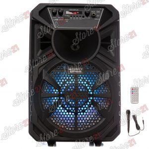 Boxa Activa Profesionala Portabila 250 W Troler 8 Inch ,Microfon , USB, Radio, Bluetooth,Telcomanda,cadou casca bluetooth