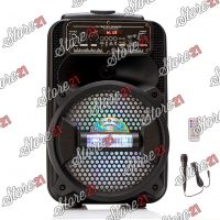 Boxa Activa Profesionala Portabila 250 W Troler 8 Inch ,Microfon , USB, Radio, Bluetooth,Telcomanda,cadou BRATARA+ Casti telefon