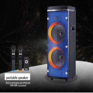 Boxa Bluetooth Activa 800W, Karaoke, Radio Card, USB, MP3, 2 Microfoane Wireless, Telecomanda, joc de lumini full RGB!!