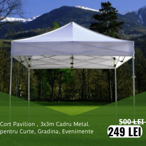 Cort 3x3m Curte, Gradina, Evenimente, alb, Cadru Metal!!