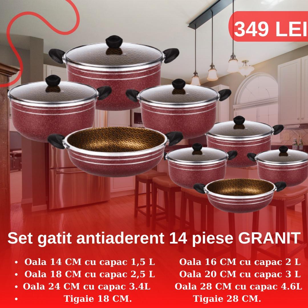 SET OALE antiaderent 14 piese GRANIT